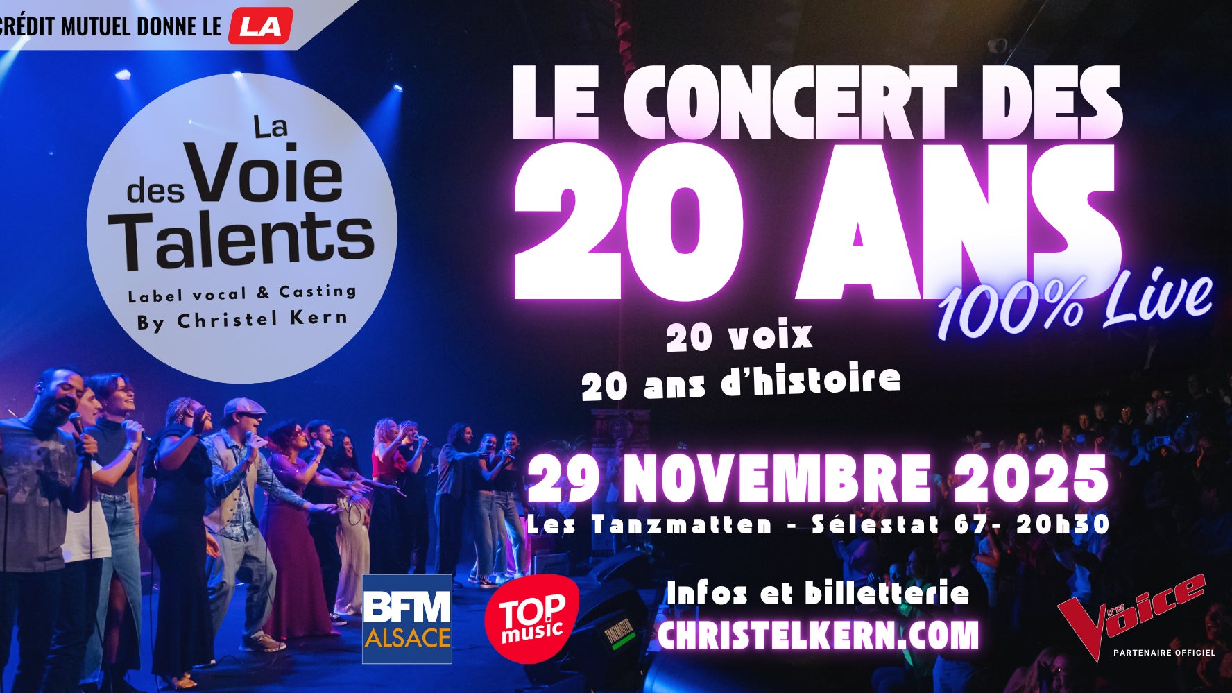 A GAGNER : VOS PLACES POUR LE CONCERT DES 20 ANS DE LA VOIE DES TALENTS