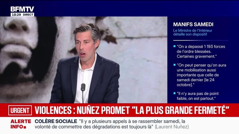 Violences : Laurent Nuñez promet "la plus grande fermeté" - 29/10