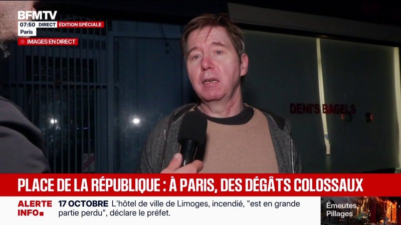 "C'est la première fois que je vois autant de dégâts": à Paris ce riverain de la Place de la République constate les dégradations