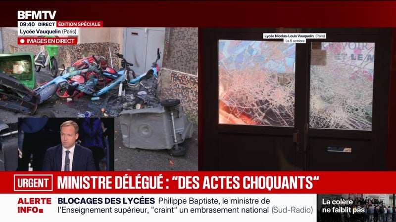 Lycée Vauquelin pris pour cible: Jean-Didier Berger, ministre délégué auprès du ministre de l'Intérieur, dénonce "des actes criminels"