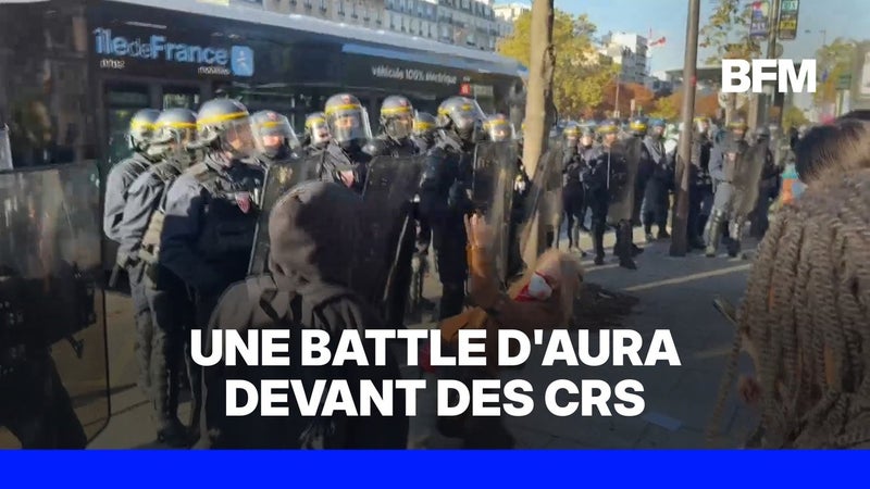 À Paris, deux jeunes ont fait une battle d'aura devant des CRS en marge des mobilisations lycéennes