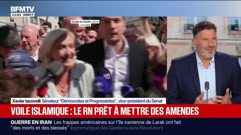 "Le problème c'est que vous stigmatisez les musulmans": Xavier Iacovelli, sénateur "démocrates et progressistes", répond au RN qui veut mettre en place des amendes contre le voile islamique