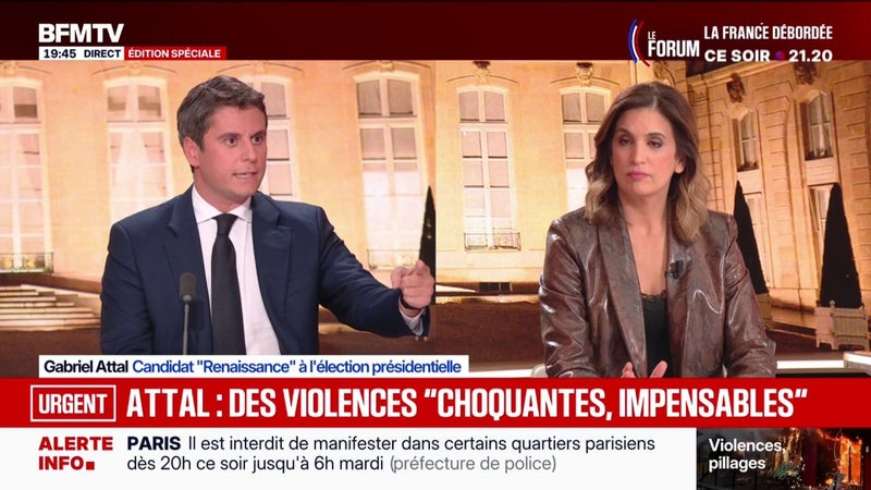 Interdiction des réseaux sociaux: "C'est possible de le faire", estime Gabriel Attal, candidat Renaissance à la présidentielle