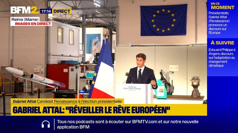 Gabriel Attal propose de créer les "États-Unis d'Europe" pour "accomplir le rêve européen"