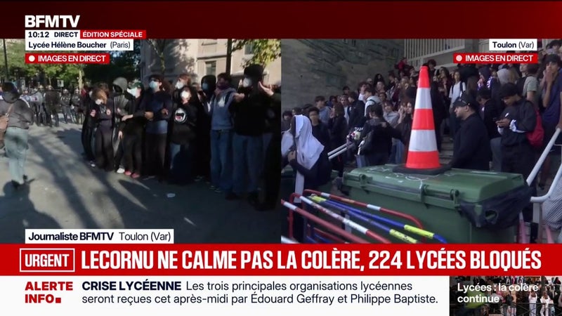 Colère des lycéens: rassemblement dans le calme au lycée Bonaparte de Toulon