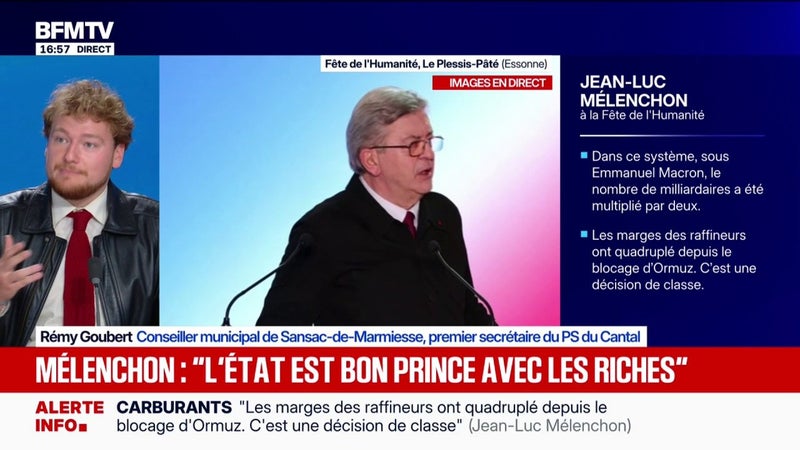 Discours de Jean-Luc Mélenchon à la Fête de l'Humanité: "Le mérite de la gauche, ça a toujours été de parler de l'économie", réagit Rémy Goubert, premier secrétaire PS du Cantal