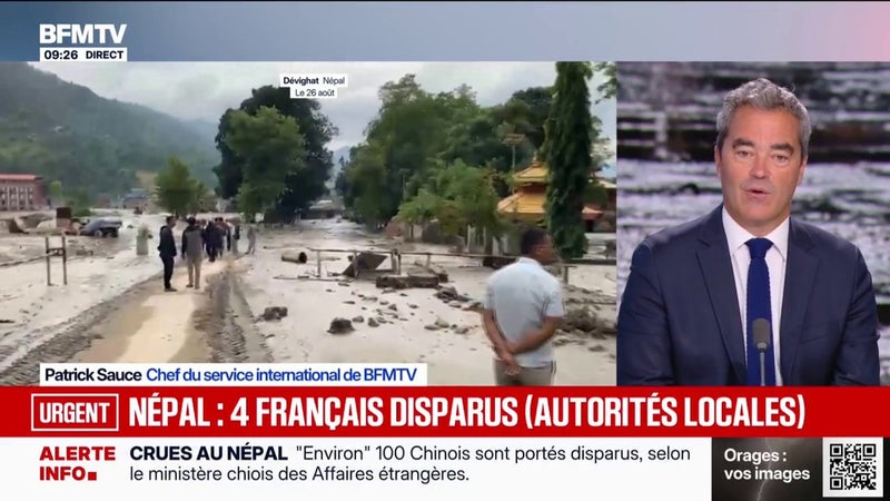 Crues au Népal: au moins quatre Français portés disparus, selon l'Office national du tourisme népalais