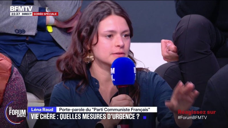 FORUM BFMTV - Salaires: "Le travailler plus pour gagner plus ça n'a pas porté ses fruits", fustige Léna Raud, porte-parole du "Parti Communiste Français"