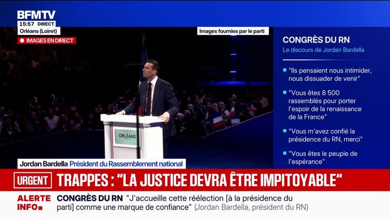 Attentat raciste à Trappes: "La France s'enfonce dans des violences d'une gravité particulière", déplore Jordan Bardella, président du Rassemblement national