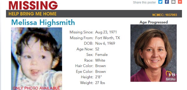 Portrait vieillissant de Mélissa Highsmith