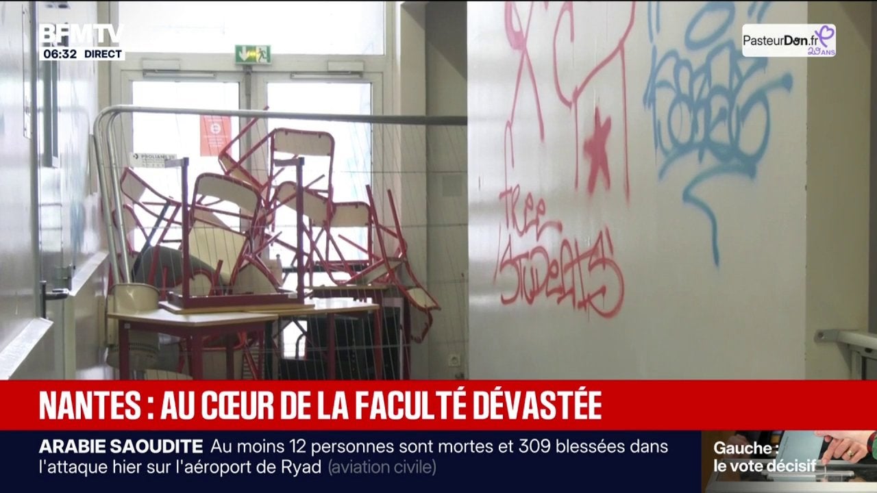 Le bâtiment Censive de l'université de Nantes saccagé, après quatre jours  d'occupation par les étudiants