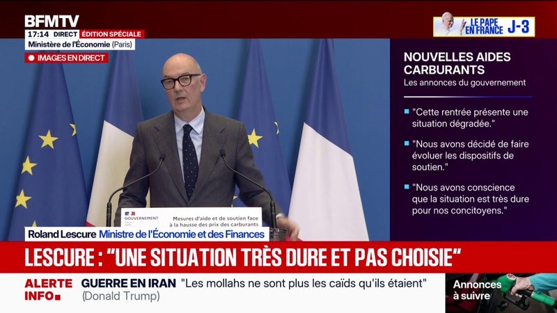 Carburants: "C'est une situation qu'on n'a pas choisie", rappelle Roland Lescure, ministre de l'Économie et des Finances