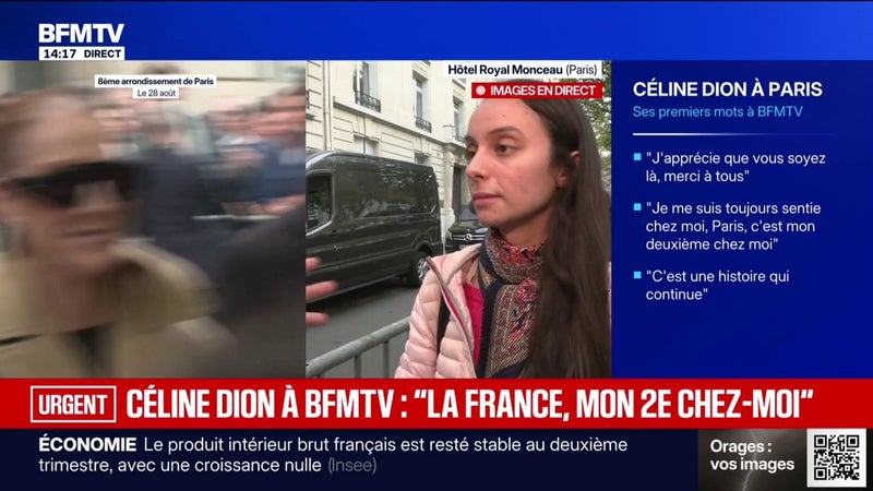 Céline Dion à Paris: "J'ai eu beaucoup de chance de la voir d'aussi près", confie cette fan devant le Royal Monceau où séjourna la chanteuse
