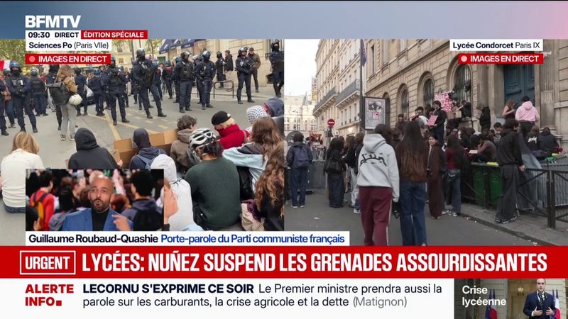 Suspension de l'usage des grenades assourdissantes: "Il a fallu que la police arrache une main à un enfant pour qu'on comprenne", déplore Guillaume Roubaud-Quashie (PCF)