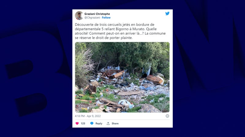 C'est le maire de Bigorno en Corse qui a découvert les cercueils dans une décharge sauvage, en avril 2022.