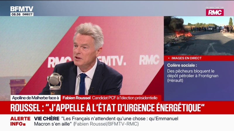 Fabien Roussel, candidat PCF à l'élection présidentielle "appelle à de grandes mobilisations dans la rue" si le gouvernement "n'entend pas"