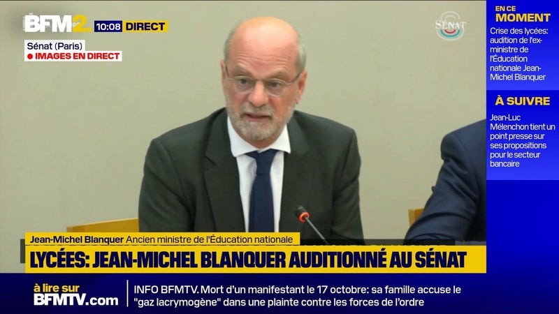 "Au moins 500.000 élèves sauvés de l'échec scolaire": l'ancien ministre Jean-Michel Blanquer défend Parcoursup