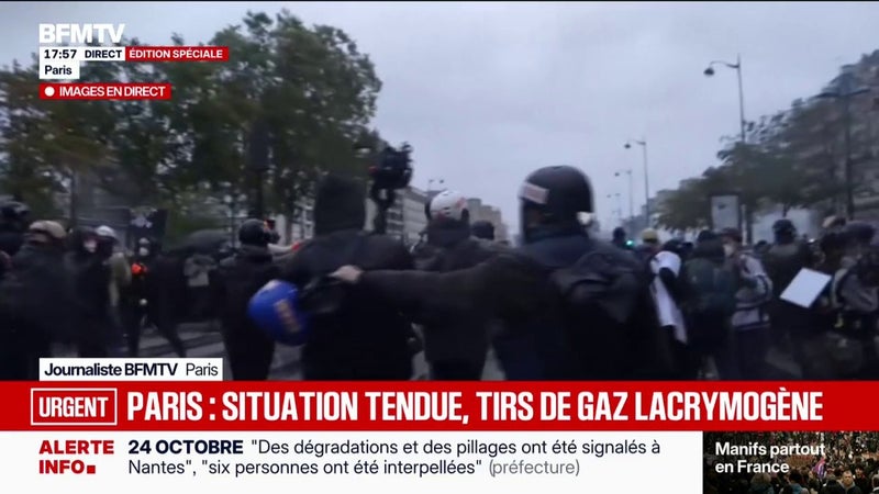 24 octobre: la situation est tendue dans la mobilisation parisienne