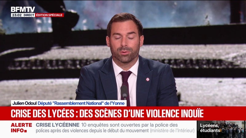 Blocage des lycées: "On se demande où sont les réelles revendications", déclare Julien Odoul, député "Rassemblement National"