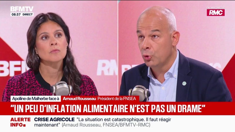 Sécheresse: “Si on avait eu de l’eau à disposition, on aurait été capable de mieux resister”, déclare Arnaud Rousseau, président de la FNSEA