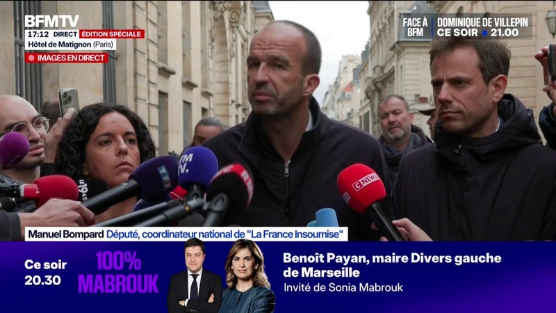 Partis politiques reçus à Matignon: "On a réussi à mettre, dans cette réunion, des thèmes que le Premier ministre n'avait pas l'intention de mettre", affirme Manuel Bompard (LFI)