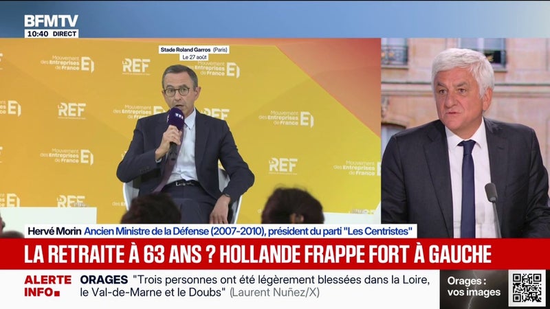 "La capitalisation permet d'avoir des retraites qui sont plus significatives", assure Hervé Morin, président du parti "Les Centristes" et du Conseil régional de Normandie