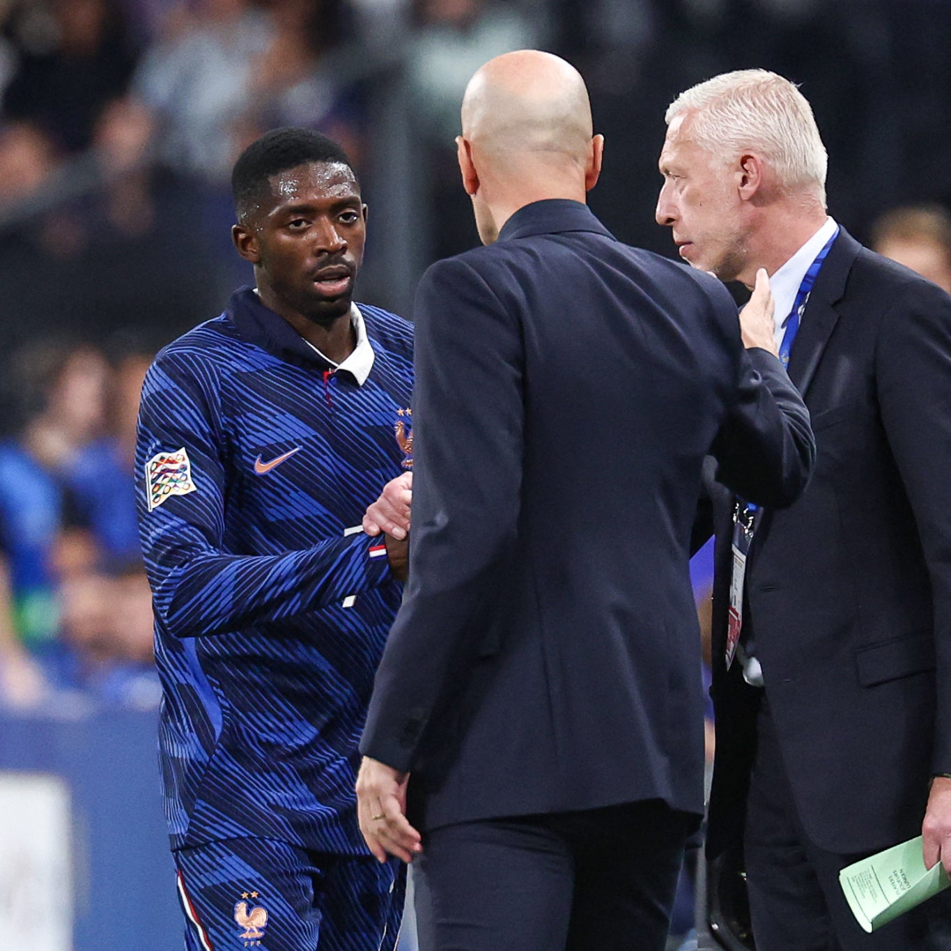 Ousmane Dembele et Zinedine Zidane lors de France Belgique le 05 10 2026 2359856