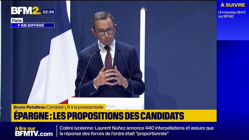 Bruno Retailleau, candidat Les Républicains à la présidentielle, détaille ses propositions au sujet des retraites