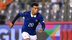 Désiré Doué avec l'équipe de France contre la Belgique en Ligue des nations, le 28 septembre 2026