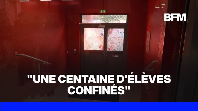 Blocage des lycées: le personnel et une centaine d'élèves confinés dans un établissement pris pour cible par des casseurs