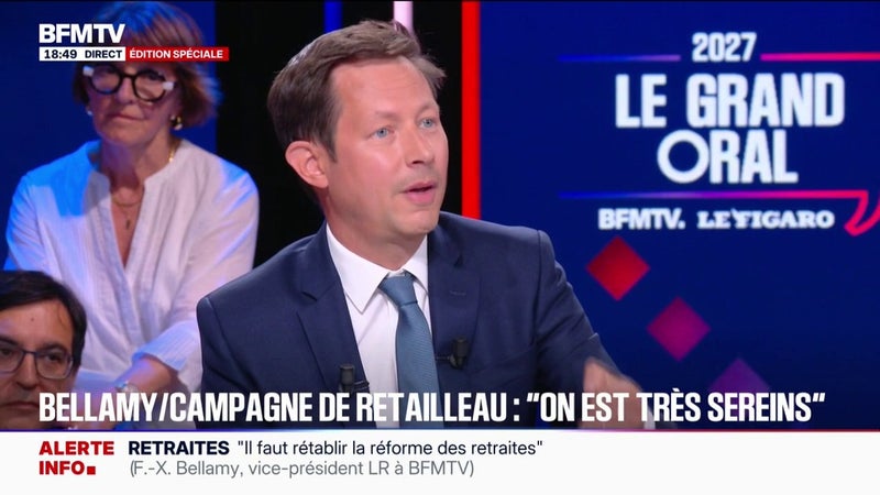 "Je suis convaincu que [Bruno Retailleau] peut gagner cette élection présidentielle", déclare François-Xavier Bellamy, vice-président des Républicains