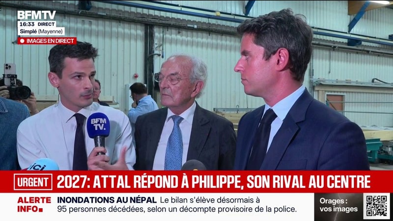 "Évidemment qu'il faudra un rassemblement": Gabriel Attal, candidat à l'élection présidentielle, estime que "face aux extrêmes, il n'y a plus de favori"