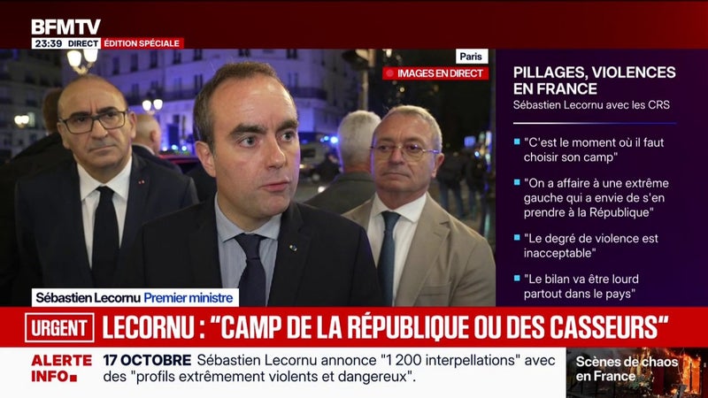 Mobilisations du 17 octobre: "C'est désormais le moment de choisir son camp", déclare Sébastien Lecornu, Premier ministre