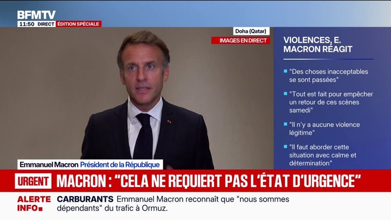Emmanuel Macron estime que les inquiétudes de la jeunesse sont "légitimes" et qu'il faut les "entendre"