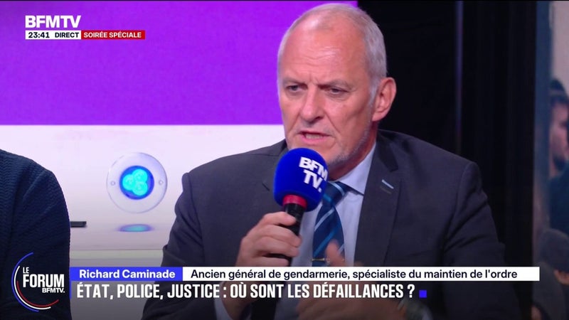FORUM BFMTV - État, police, justice: "On nous enlève de plus en plus de moyens, bientôt on va faire du maintien de l'ordre avec les mains", ironise Richard Caminade, ancien général de gendarmerie