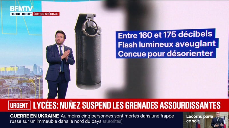 Que sont les grenades assourdissantes dont l'utilisation a été suspendue par Laurent Nuñez "dans le cadre du mouvement lycéen"?
