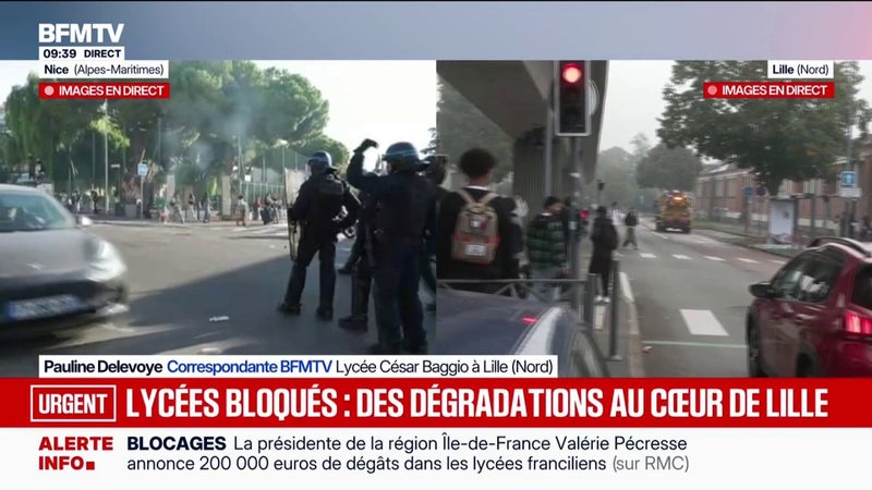 Blocage des lycées: des tensions en cours à Lille