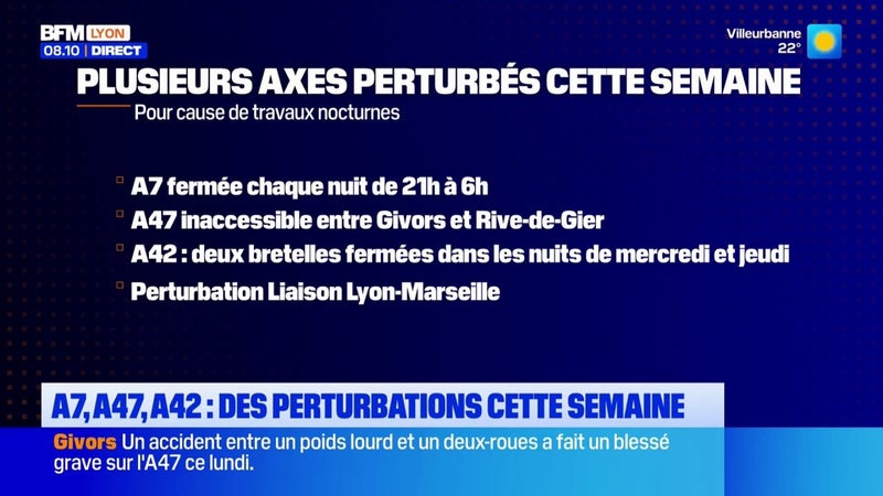 A7, A47, A42 : des perturbations cette semaine