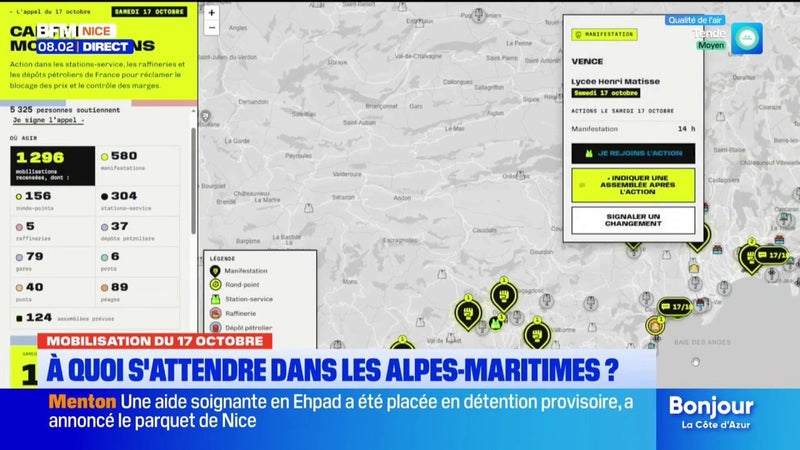 Mobilisation du 17 octobre: à quoi s'attendre dans les Alpes-Maritimes ?