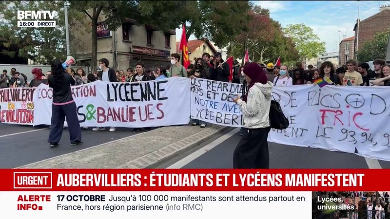 Mobilisation lycéenne: à Aubervilliers, étudiants et lycéens unis pour réclamer plus de moyens