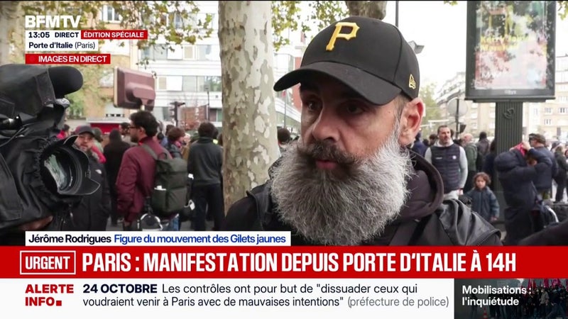 "Il est important de venir soutenir les lycéens qui ont des revendications importantes pour leur avenir", explique Jérôme Rodrigues, figure du mouvement des Gilets jaunes