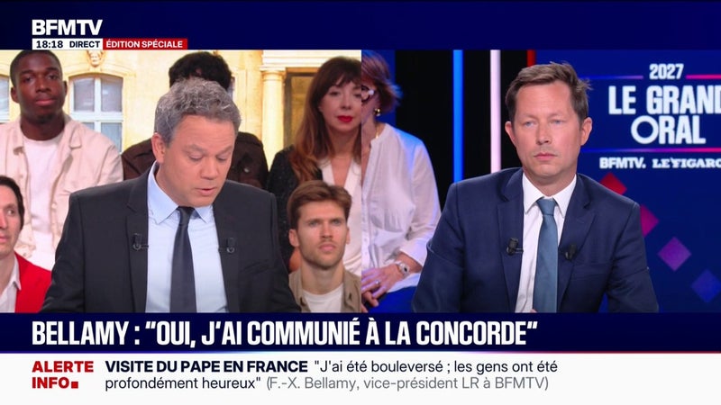 Léon XIV à Paris: Emmanuel Macron "aurait pu être là", estime François-Xavier Bellamy, vice-président des Républicains