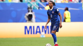 Michael Olise avec l'équipe de France lors de la petite finale de la Coupe du monde, 18 juillet 2026