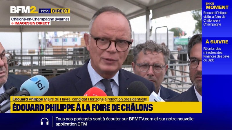 "Acceptons l'idée qu'il faut stocker l'eau et qu'il faut parfois la réutiliser", affirme Édouard Philippe