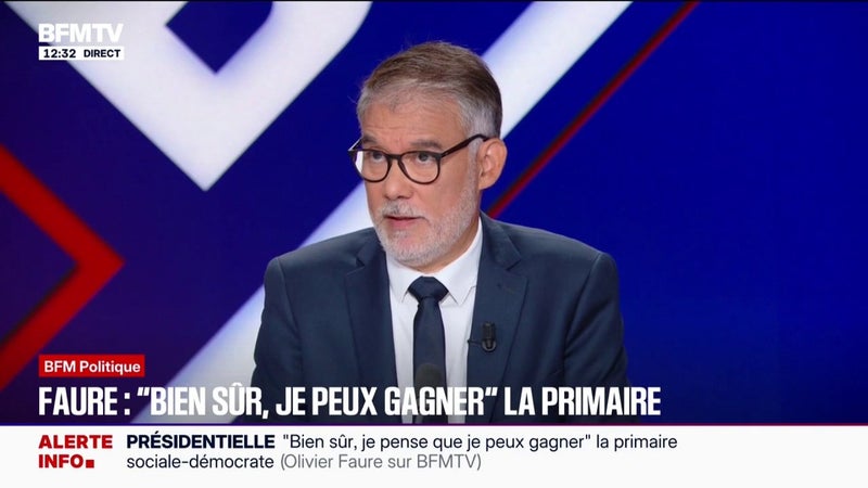 "Embrayer sur le discours de la droite pour augmenter les salaires en disant “il va falloir rapprocher le net du brut”, c’est une erreur", pointe Olivier Faure, Premier secrétaire du PS et candidat à la primaire, à propos de Raphaël Glucksmann