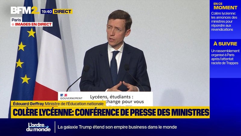 Colère lycéenne: "On couvre tout le champ des revendications", se défend Édouard Geffray
