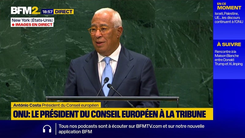 Israël-Palestine: "La solution à 2 États, c'est la seule qui puisse assurer une paix durable au Moyen-Orient", affirme António Costa