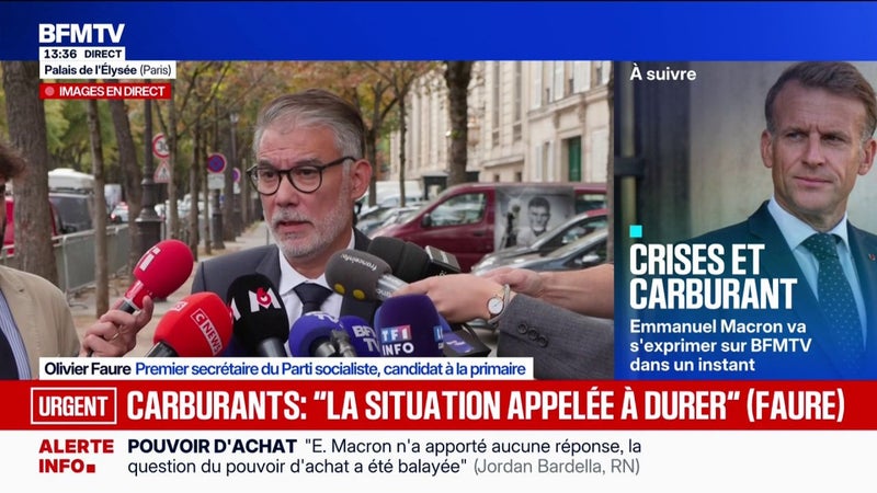 Carburants: "Il faut que les aides soient automatiques et doublées", exige Olivier Faure, candidat à la primaire socio-démocrate