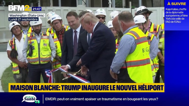Donald Trump inaugure le nouvel héliport de la Maison-Blanche