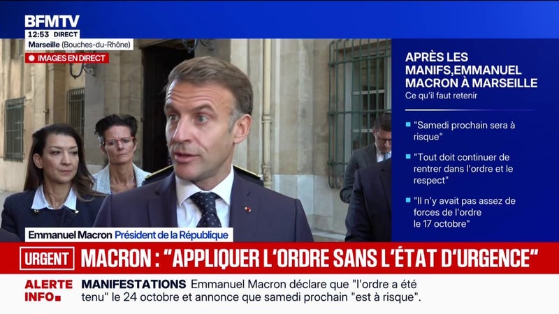 Emmanuel Macron: "Nous sommes à six mois d'une élection présidentielle, ce n'est pas le moment de la violence"